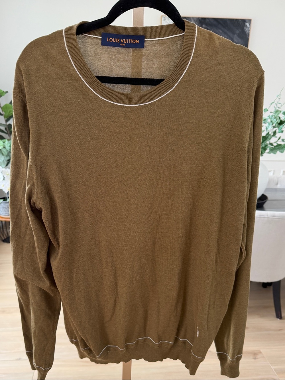 LOUIS VUITTON Silk Cashmere Knit Sweater LV Logo